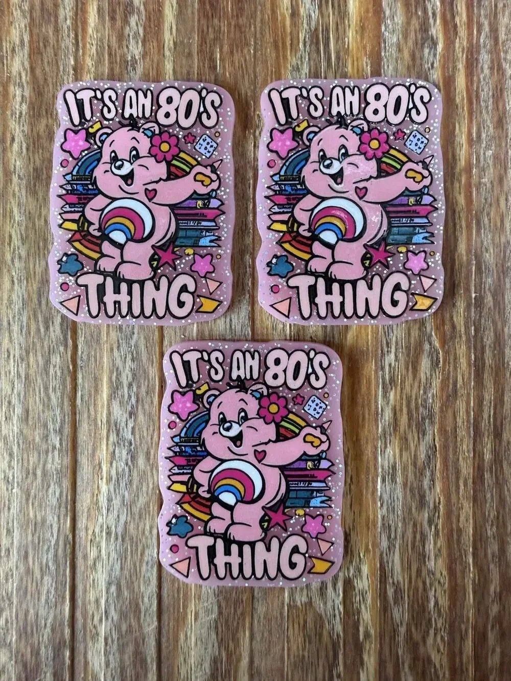 3 Pc Care Bear - It’s The 80s Thing To Do Acrylic Flatbacks